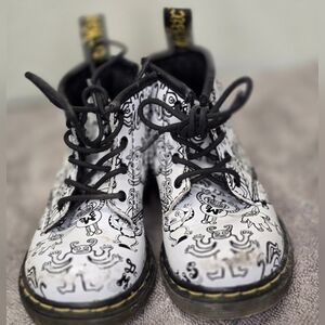 Graphic Black and White Boots